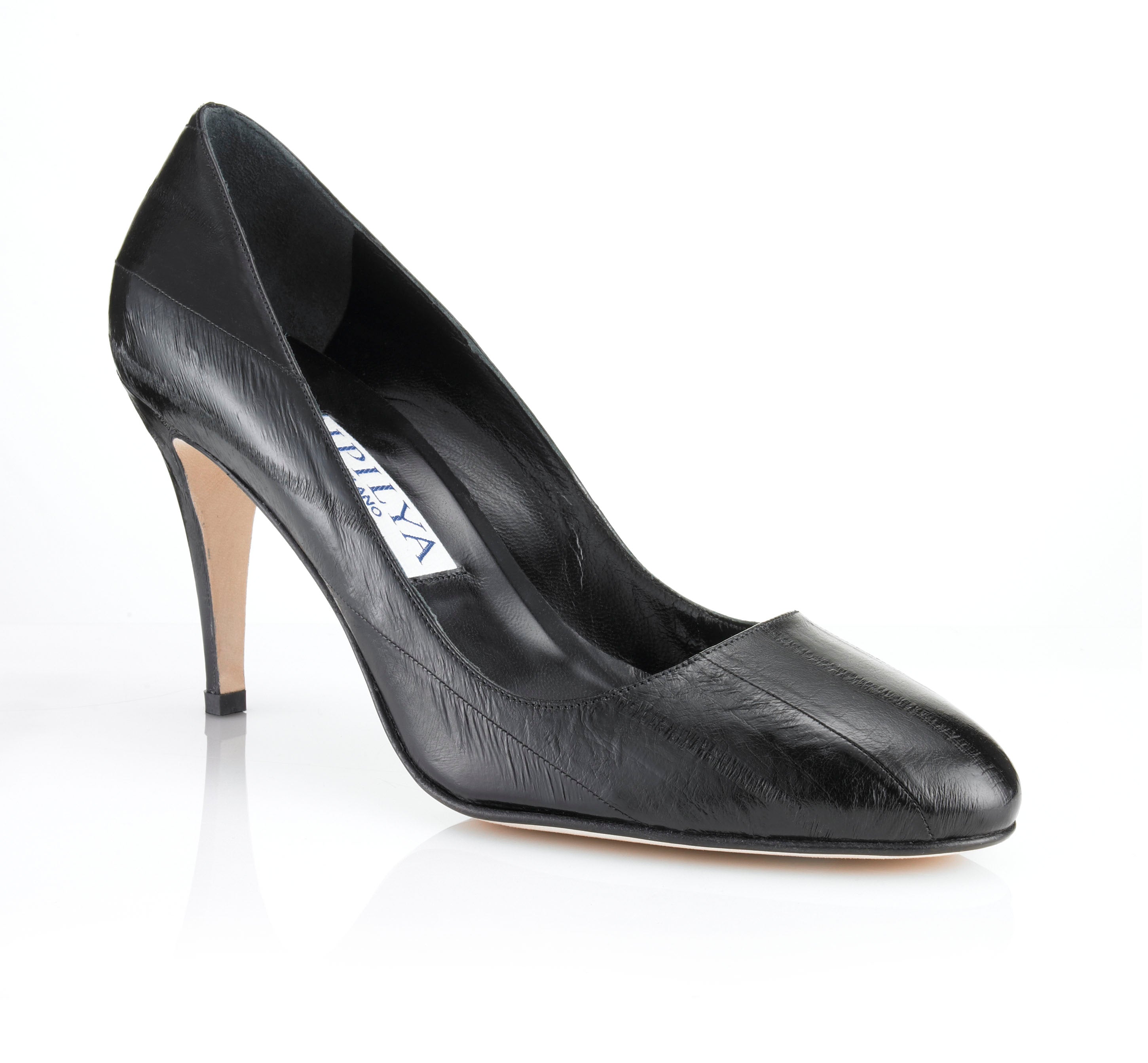 ULLA Black Eel Skin Pumps | Designer Luxury court shoes
