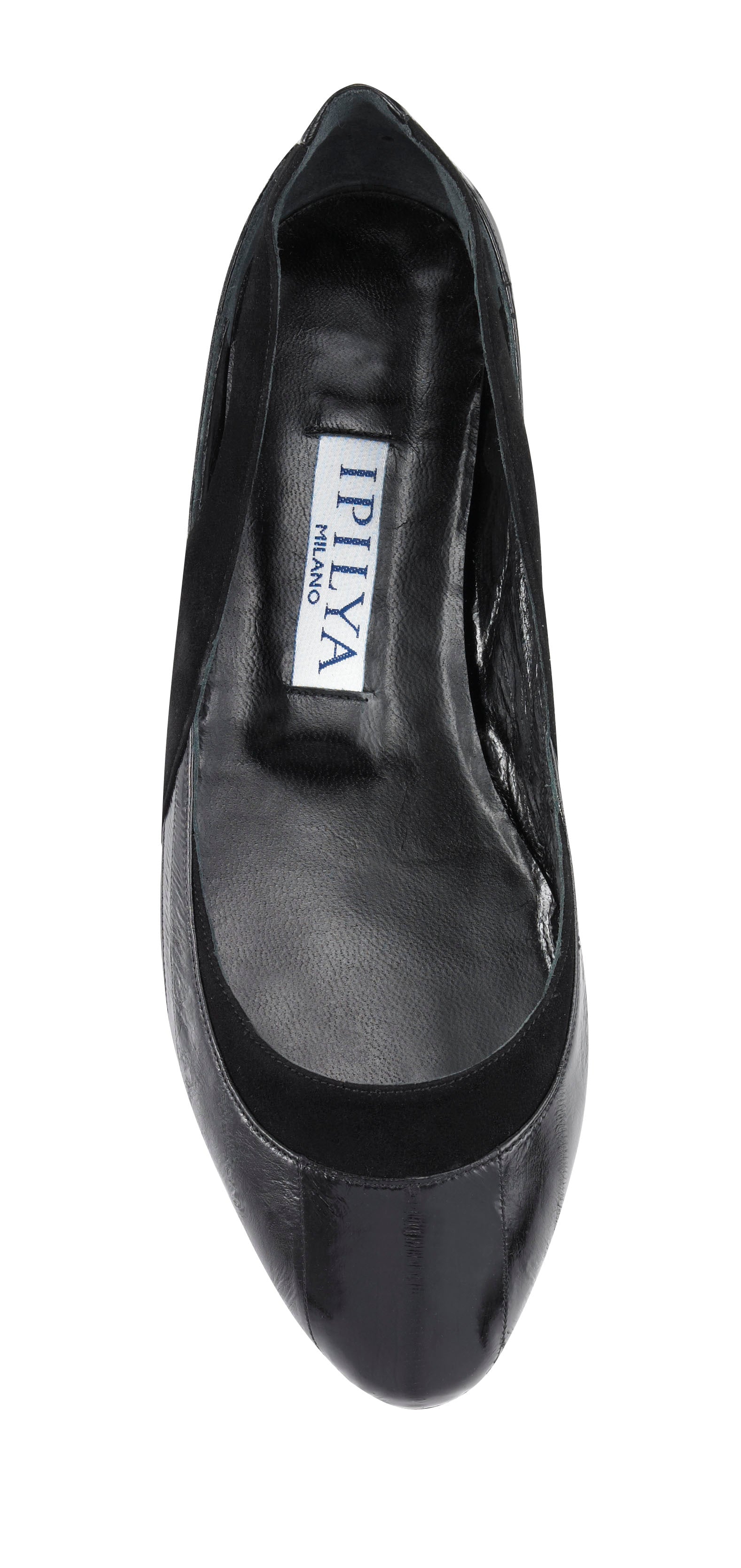 KYLIE Black Eel Skin Leather Flats